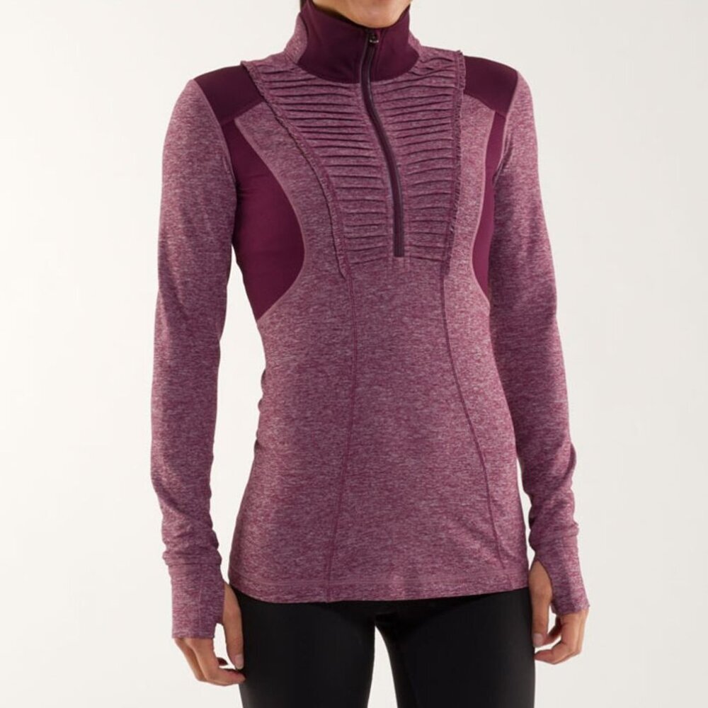 𝅺Lululemon Run Your Heart Out Half Zip Pull Over Athletic Jacket